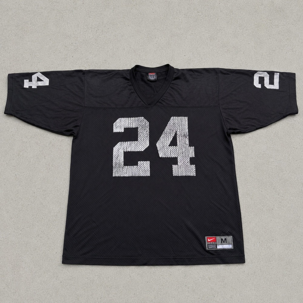 Nike Team Charles Woodson Oakland Raiders Jersey Black 24 Mens Medium NFL